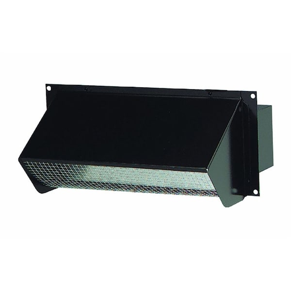 Almo Black 24-Gauge Steel Wall Cap for 3.25in x 10in Duct Vent Hood - Wall Mountable 639 - main